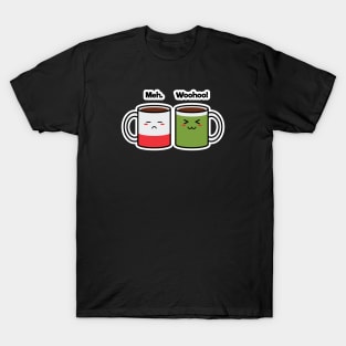 Coffee Friends | Charging | Battery | Cute Kawaii | Black T-Shirt